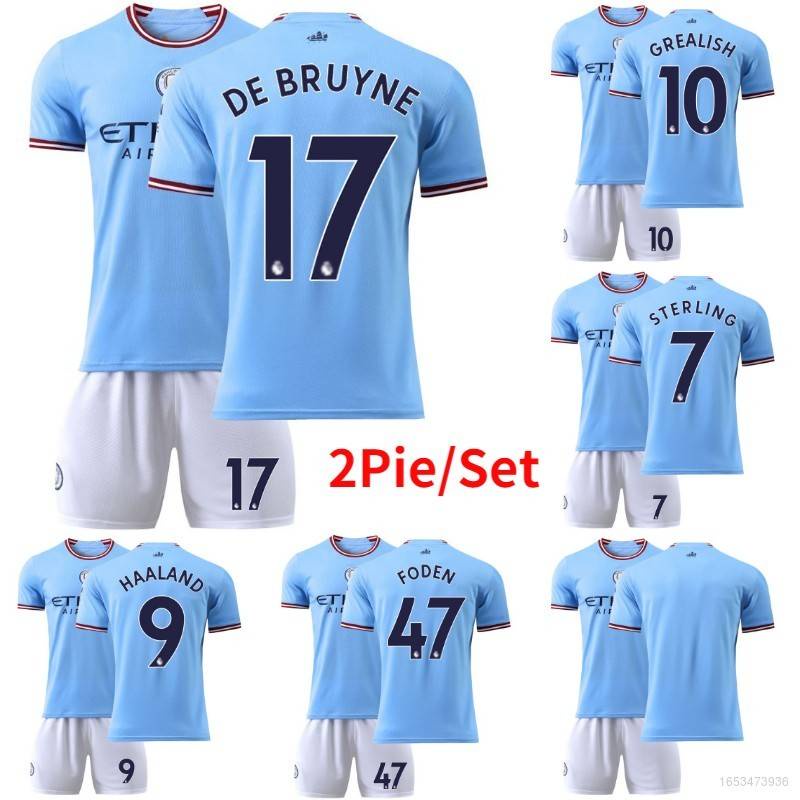 Set 2 Áo Thun Đá Banh 2022-2023 Manchester City Chất Lượng SY2