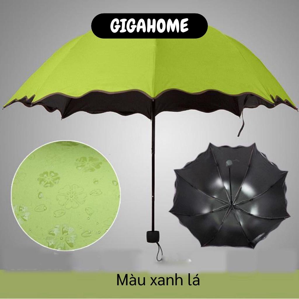 Ô Dù Đi Mưa Gấp Gọn GIGAHOME Nổi Hoa Văn Khi Dính Nước Độc Đáo 2783