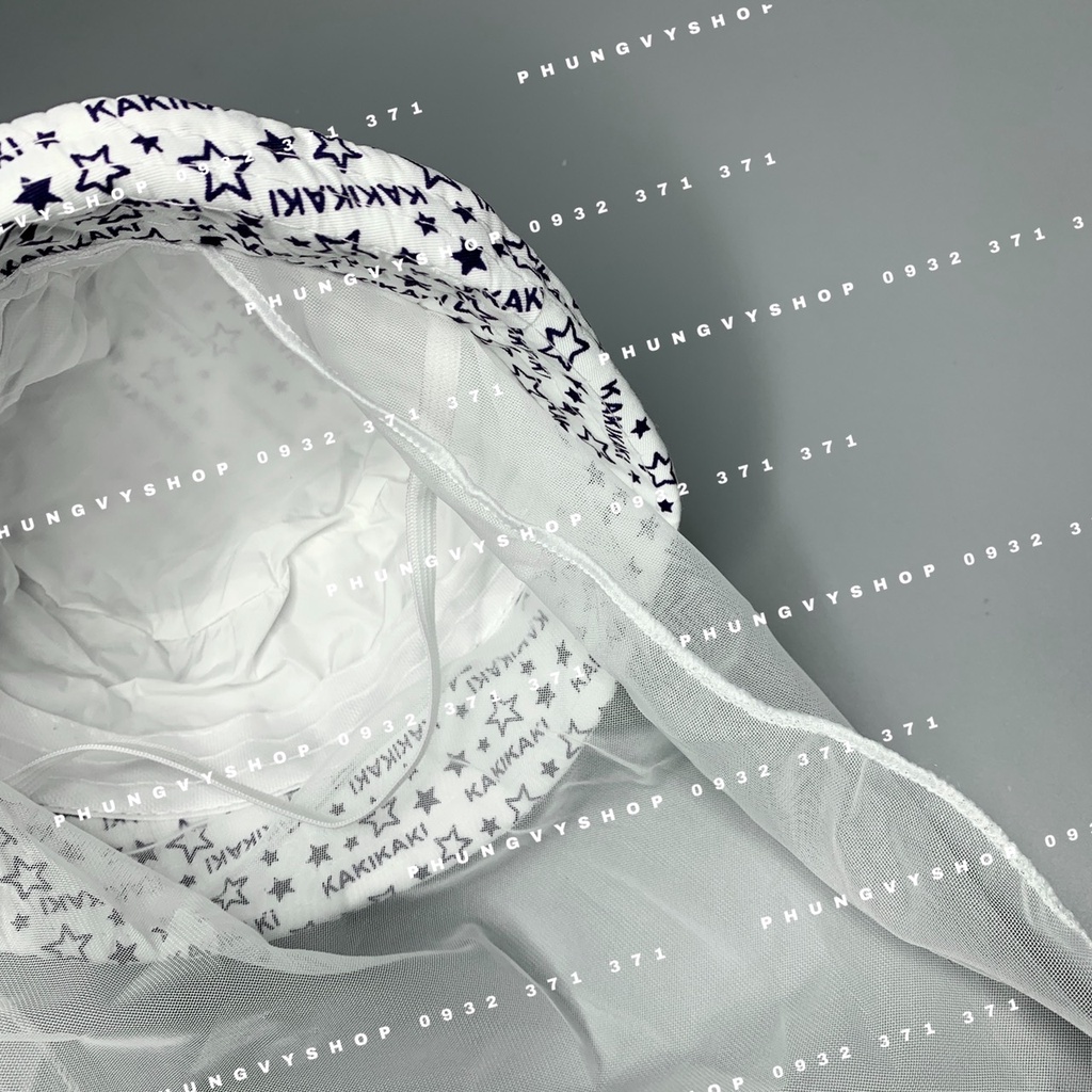 Nón cho bé sơ sinh có khăn voan Ngôi sao trắng- mũ trẻ em