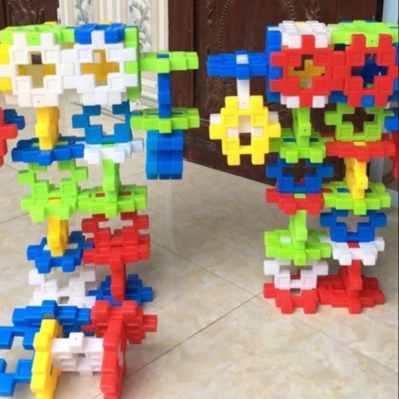 Bộ xếp hình 55 chi tiết to 11cm và bé 8cm