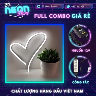 Đèn Led Neon trái tim, Led Neon 12V trang trí phòng, góc livestream, quay Tiktok I 2D Neon Store