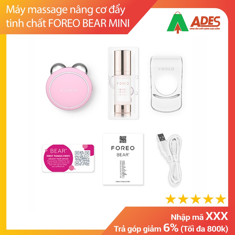 FOREO BEAR MINI | HOT2021 - CHÍNH HÃNG BẢO HÀNH 24 THÁNG - 1 ĐỔI 1 - Máy massage nâng cơ đẩy tinh chất