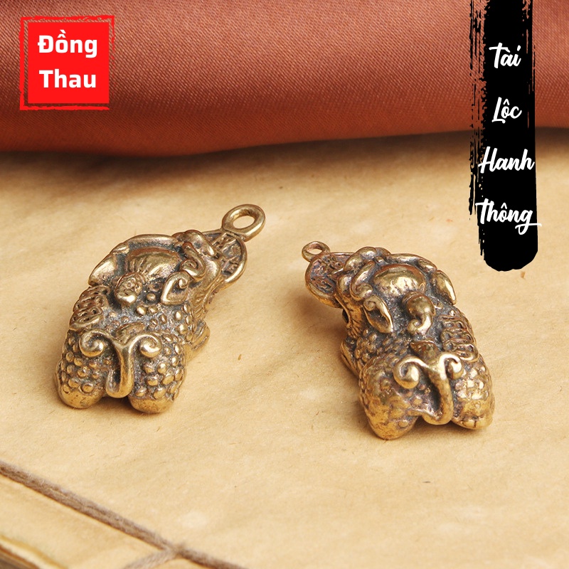 Tượng Nhỏ Phong Thủy Bằng Đồng Kiểu Dáng Tỳ Hươu Ngậm Tiền, Đem Lại May Mắn Tài Lộc, Trưng Bày