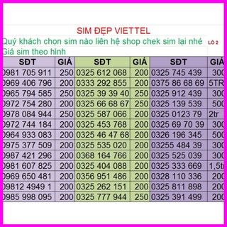 Sim 4g 1 năm sim viettel số đẹp 09 lô 2 hottt