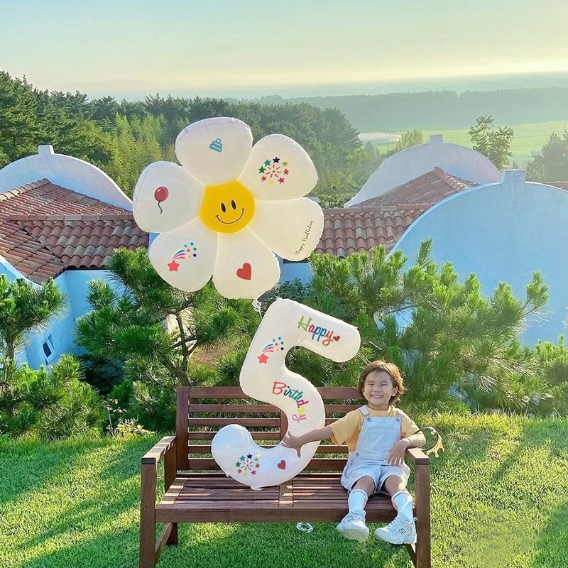 Bong Bóng Số 0-9 Màu Trắng Trang Trí Tiệc