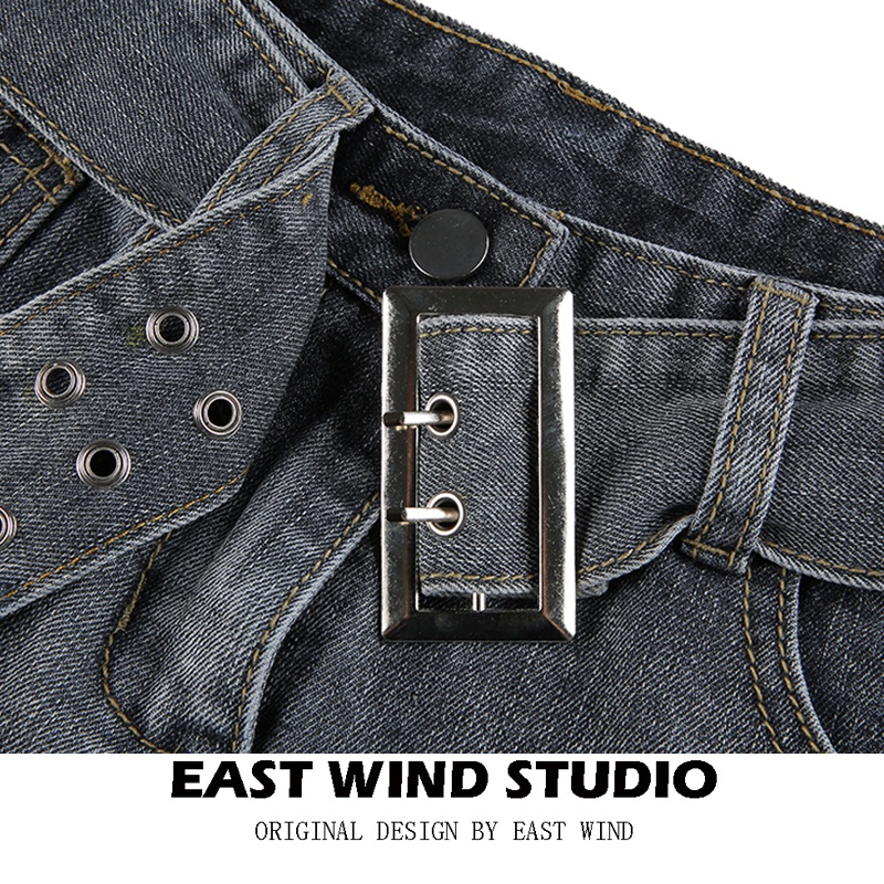 Chân Váy Denim Lưng Cao Thêu Họa Tiết Phong Cách Thời Trang Cho Nữ