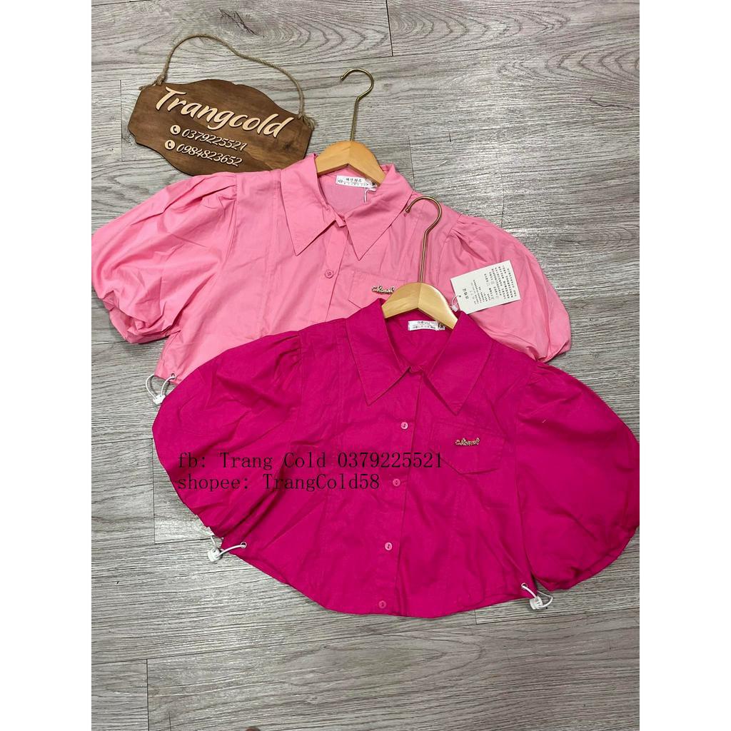 SƠ MI RÚT GẤU TAY BỒNG DÁNG CROPTOP