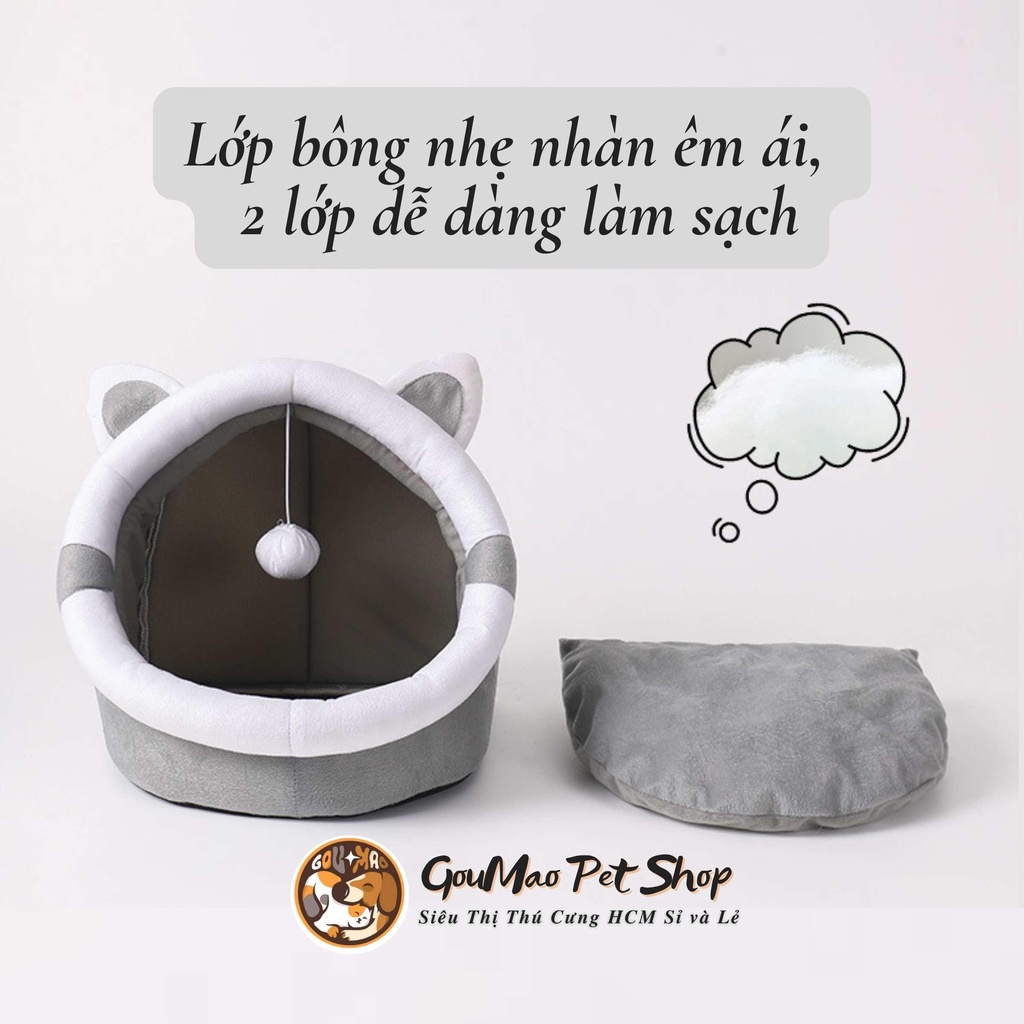 [SIZE LỚN] Nhà ngủ, ổ nệm cho chó mèo kiểu dáng dễ thương - Goumao pet