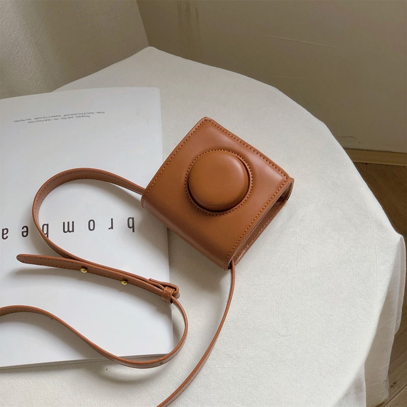 Túi đeo chéo IELGY màu trơn phong cách retro thời trang cho nữ