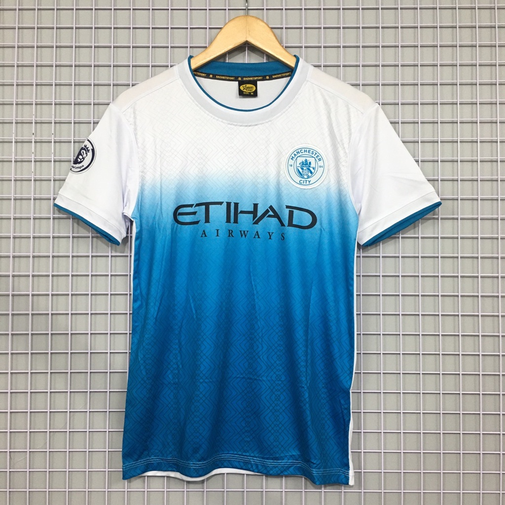 Bộ quần áo đá banh ManCity trắng xanh mới 22-23 SV