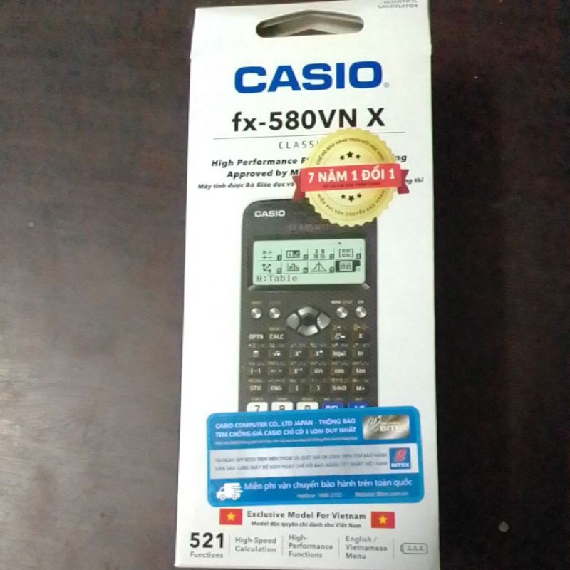 Máy tính Casio FX 580VN X - Chính hãng 2021 BH 7 năm