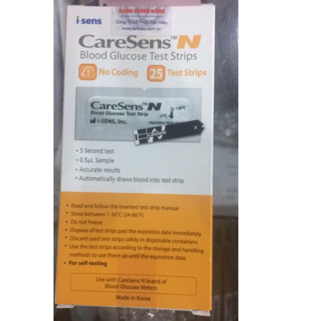 Que thử đường huyết caresens