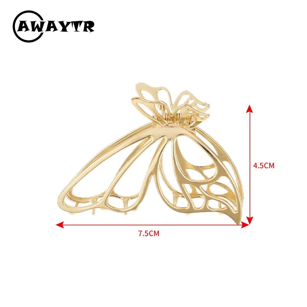 Kẹp Tóc Hình Bướm Bằng Hợp Kim Đính Đá Màu Hổ Phách Xanh Dương Thời Trang Phong Cách Hàn Quốc