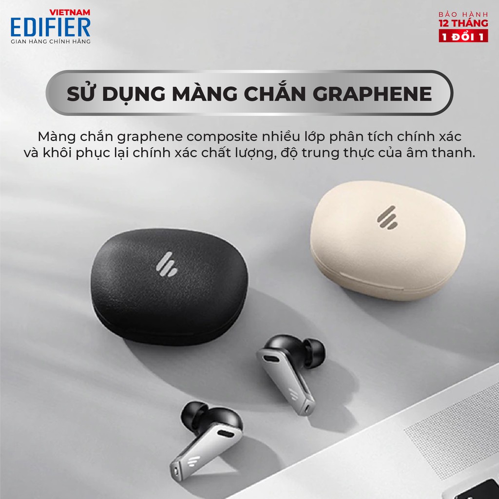 Tai nghe Bluetooth 5.0 EDIFIER TWS NB2 Âm thanh Stereo Chống nước IPX5 - Hàng chính hãng - Bảo hành 12 tháng 1 đổi 1