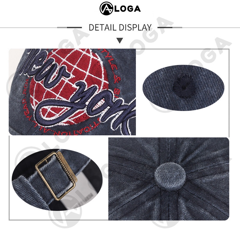 Nón lưỡi trai nam nữ, Nón kết unisex LOGA chất liệu jean New York, phong cách bụi M023