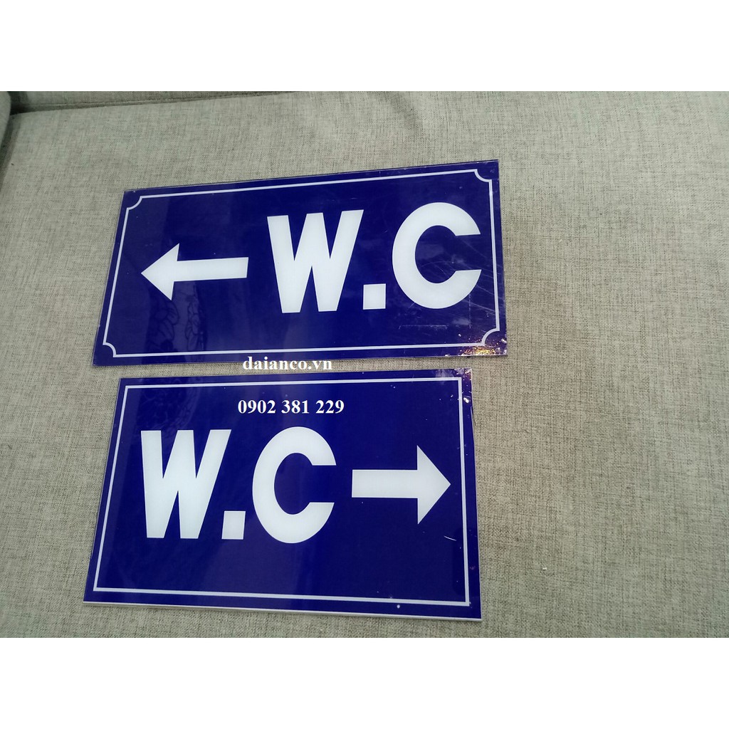 Bảng nhà vệ sinh, WC bằng nhựa Mica dán decal 15*30cm