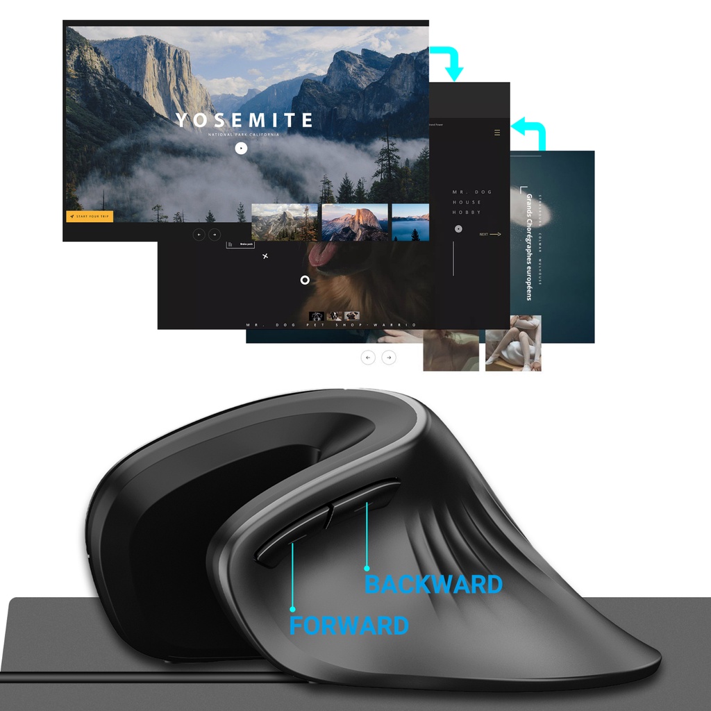 JSY-11 Wired Vertical Mouse Ergonomic Mouse DPI Adjustable 800-1200-2400-3200 For School Office Stationery PC Laptop