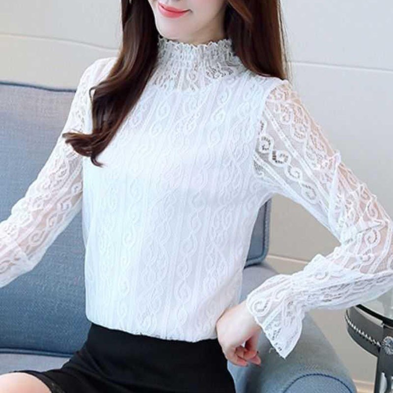 ÁO SƠ MI REN NỮ CỔ CAO SANG CHẢNH