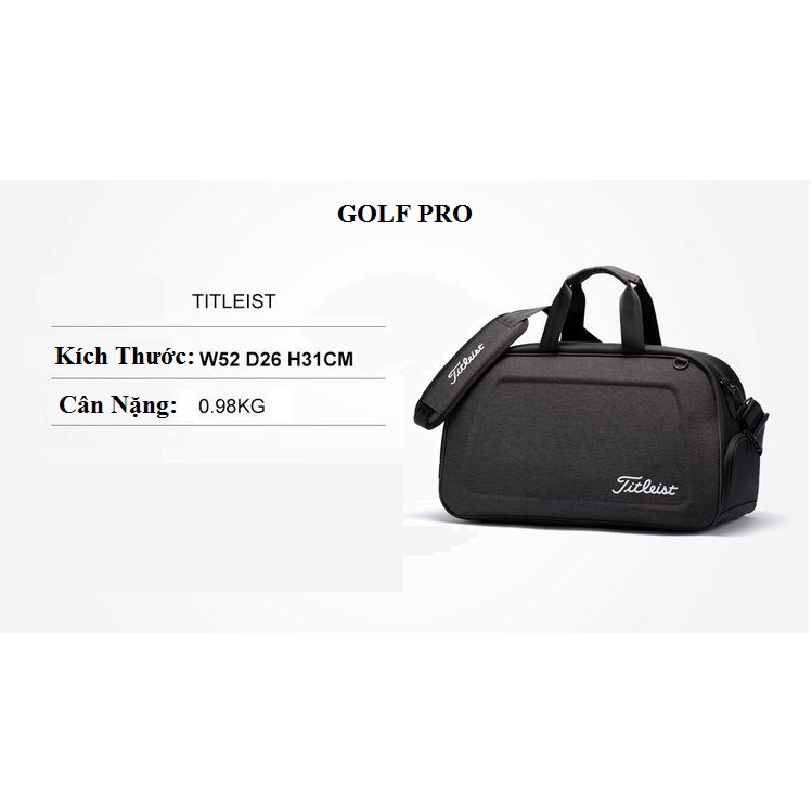 Túi đựng quần áo và giày golf bag Titleirt da PU bóng chống nước đựng đồ phụ kiện cá nhân TD007