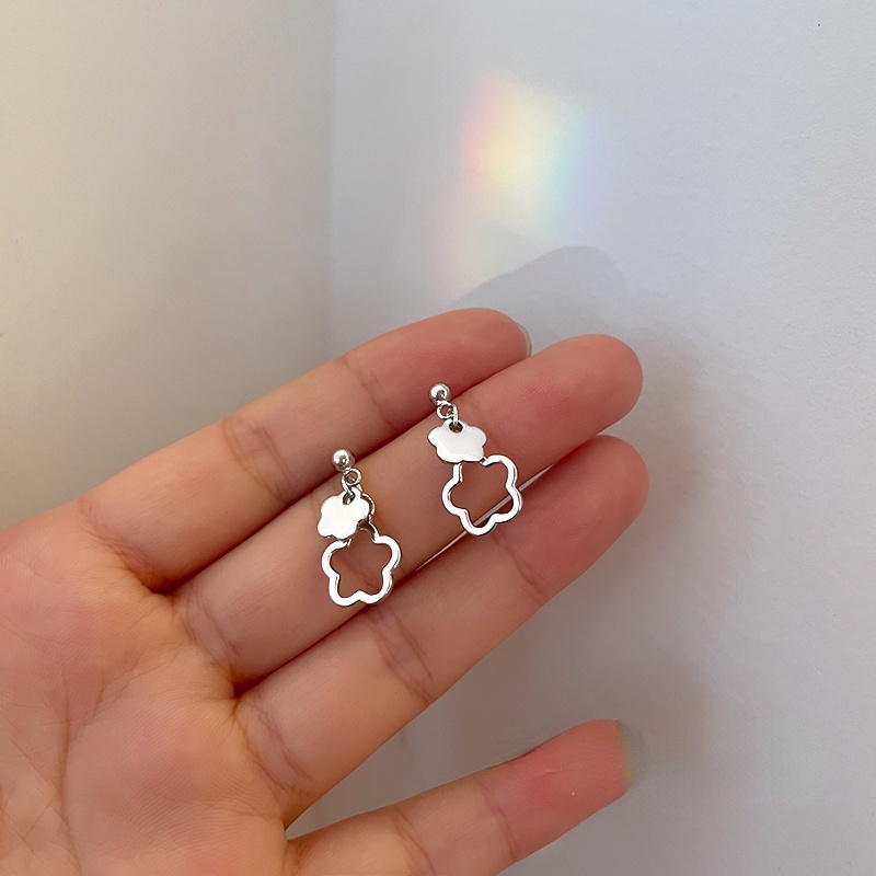 Bông Tai Mạ Bạc 925 Hình Hoa Dễ Thương Ngọt Ngào Cho Nữ