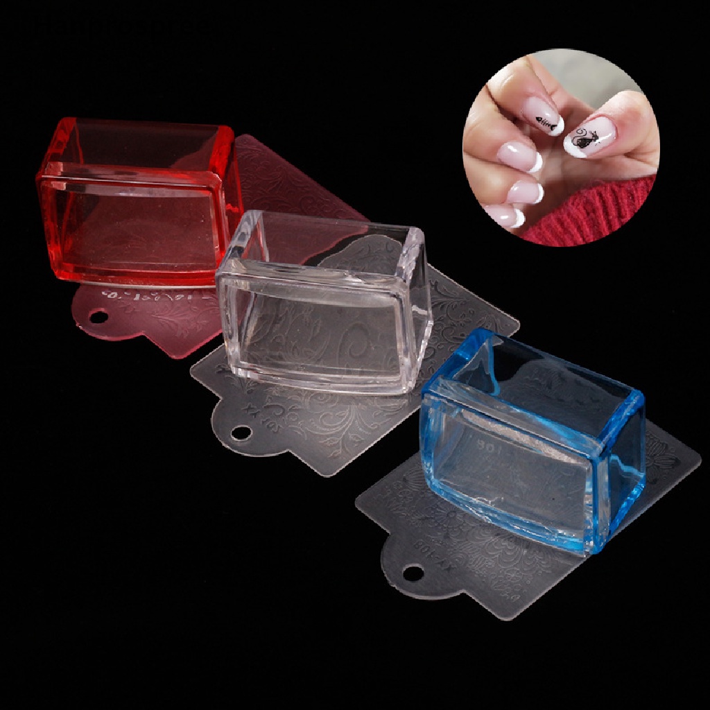 Bộ Dụng Cụ In Hình Móng Tay Đầu Silicone Trong Suốt<br>