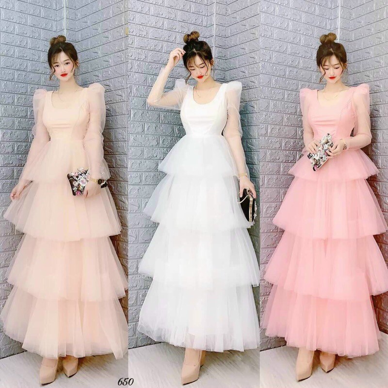 ẢNH VÀ VIDEO THẬT 100% _ ĐẦM MAXI TẦNG LƯỚI