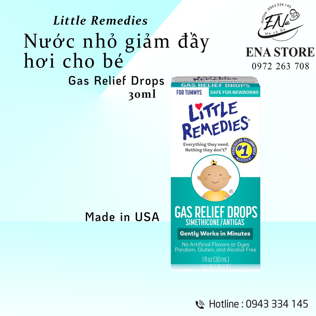 Nước nhỏ tiêu ga Little Remedies Tummys Gas Relief Drops Mỹ 30ml