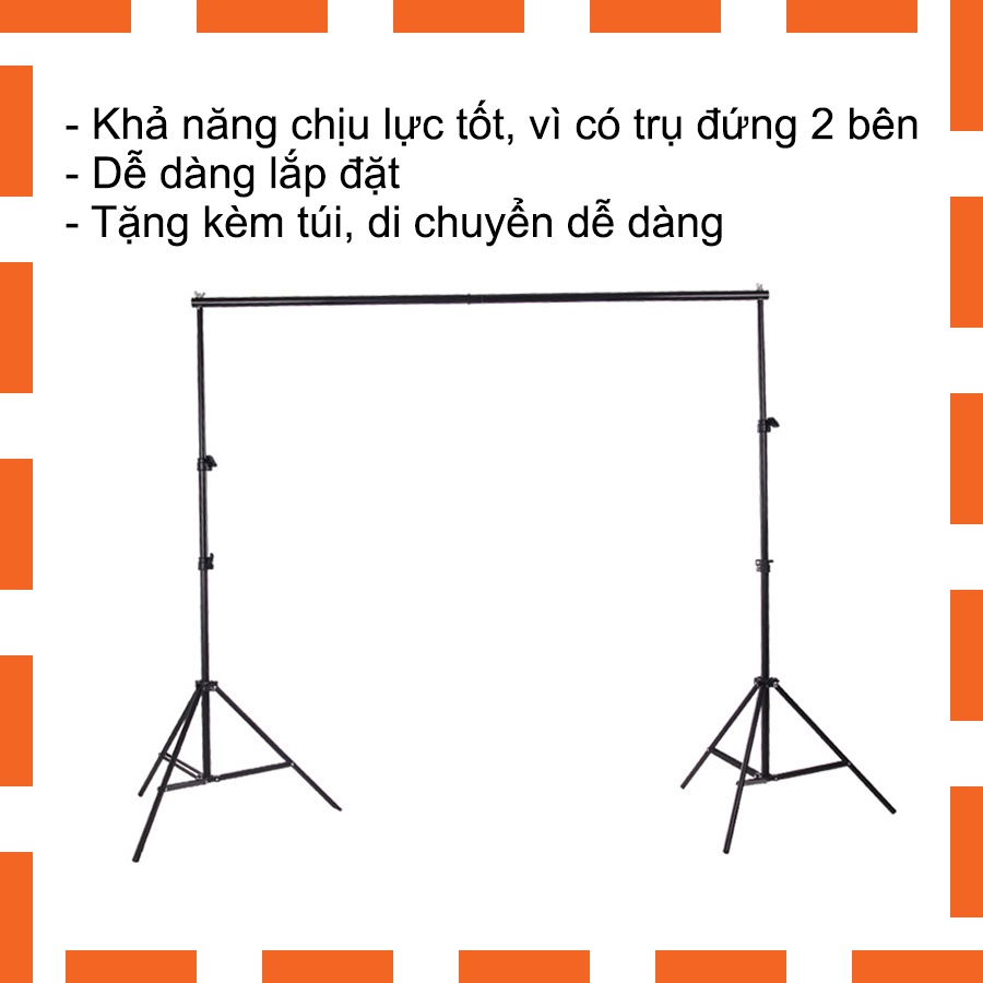 Khung treo phông nền 2x2m, TẶNG TÚI và KẸP, khung sắt chắc chắn phụ kiện studio - Ditu Decor