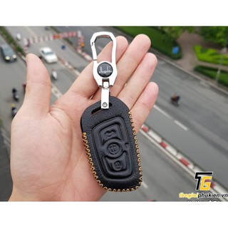 Bao da 3D bảo vệ chìa khóa xe Vinfast Lux SA2.0, Lux A2.0 kèm móc đeo Inox
