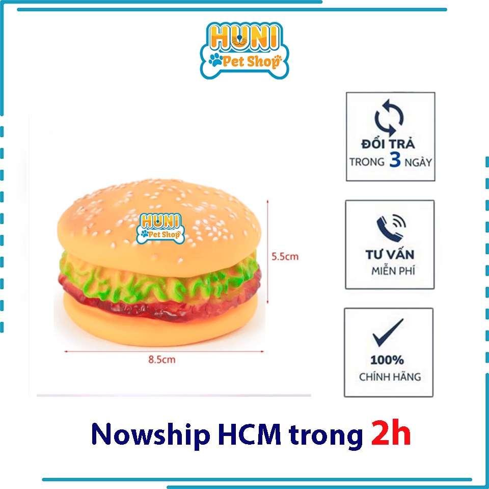 Đồ Chơi Bánh Hamburger Dành Cho Thú Cưng - đồ chơi cho chó mèo - Huni petshop