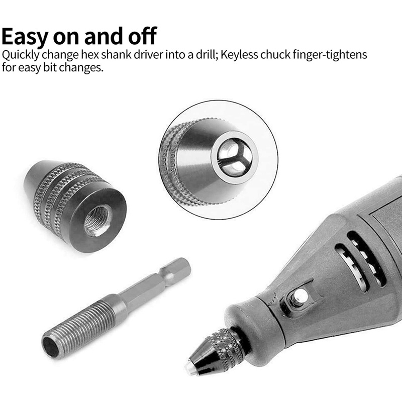 Set 4 Đầu Kẹp Mũi Khoan Không Khóa 1 / 4 1 / 8 1 / 16 Chuyên Dụng