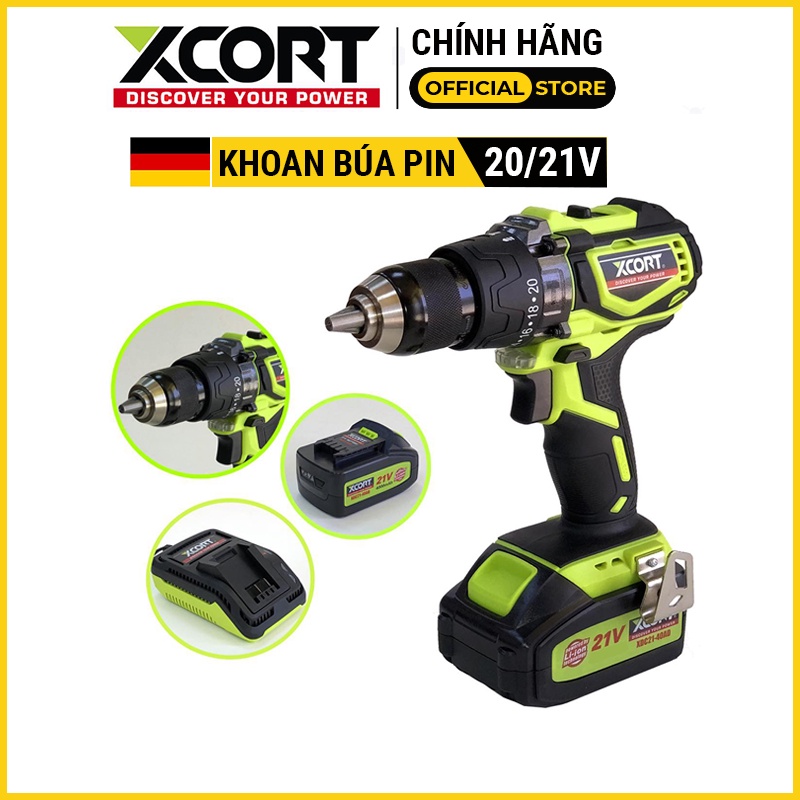 Máy khoan cầm tay búa - Máy khoan pin có búa XCORT 38NM
