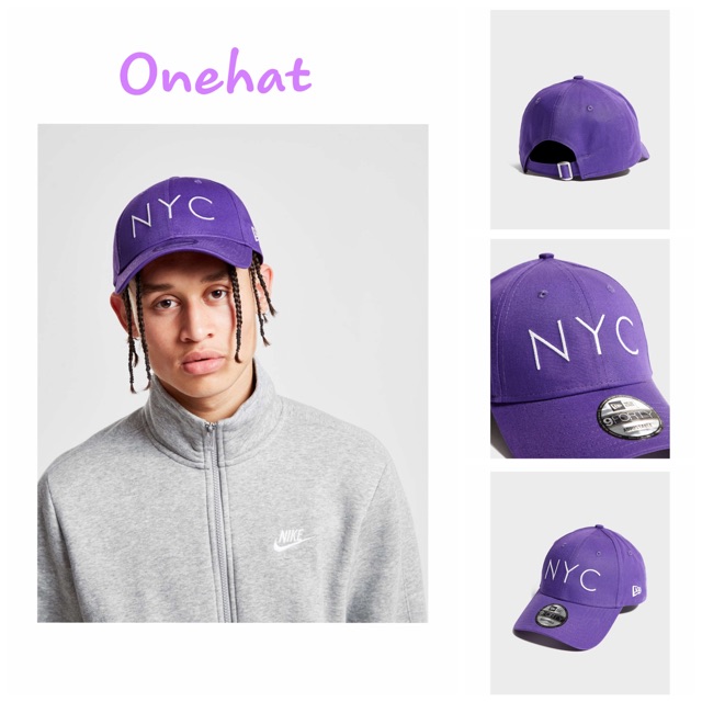 Nón Newera NYC logo trắng vải tím nhập xịn