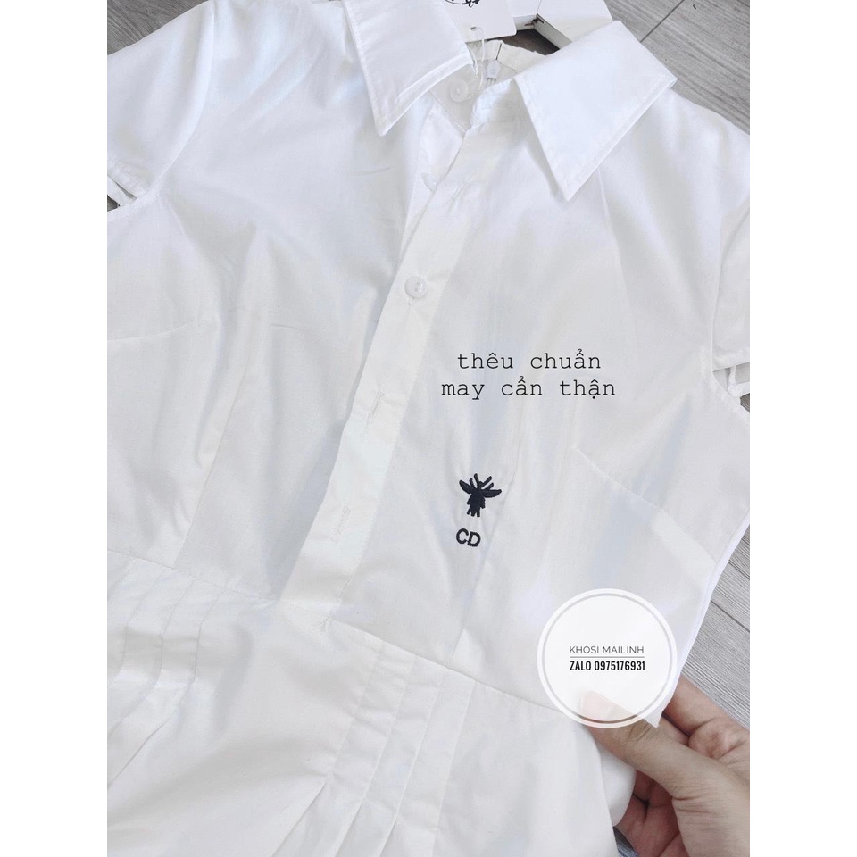 ☘️ ĐẦM TRẮNG SƠ MI THÊU CD LI EO 2 LỚP