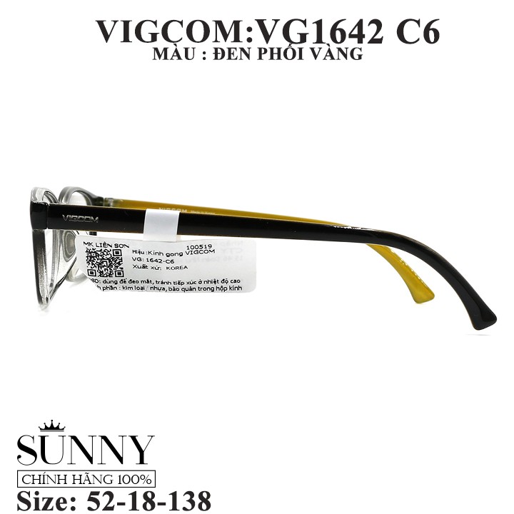 VG1642 C6 gọng kính Vigcom chính hãng, thiết kế dễ đeo bảo vệ mắt