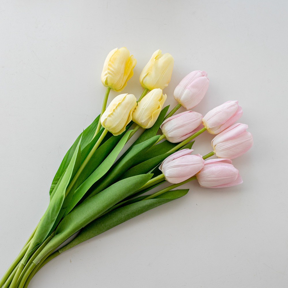 Hoa tulip giả trang trí nhà cửa,Bình hoa thủy tinh đựng Hoa tulip sáp đẹp