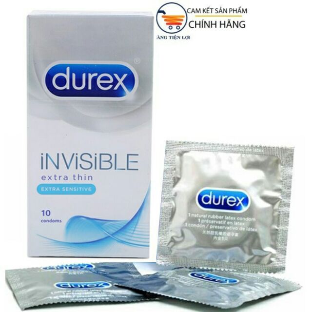 Bao cao su Durex Invisible - Cực siêu mỏng -  hộp 10 cái