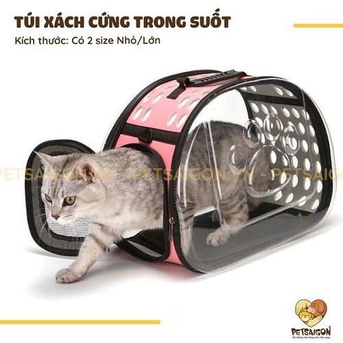 TÚI XÁCH CỨNG TRONG SUỐT CHO CHÓ MÈO