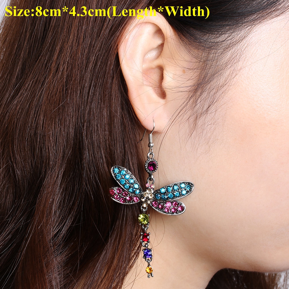 Hoa tai hình chuồn chuồn phong cách retro