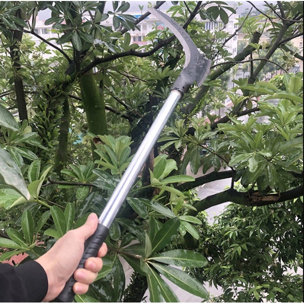 Búa Rìu Kiêm Lưỡi Liềm Đa Năng Có Cán- Rìu chẻ củi sinh tồn làm vườn