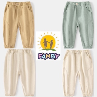 Quần dài kaki bé trai phong cách jogger hàn quốc cho trẻ em 2 đến 8 tuổi FAMBY