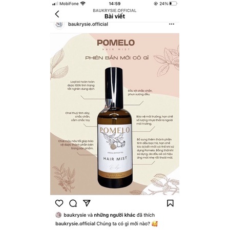 Pro POMELO Hair Mist - Xịt Bưởi Kích Mọc Tóc X2