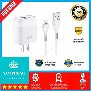 [QUÀ TẶNG+FREE SHIP 50K] ✔ Bộ Sạc Nhanh HOCO 2 Cổng CHÍNH HÃNG Cho Iphone 6/7/8/X/11 Ipad ✔ Phụ kiện Nam Phong
