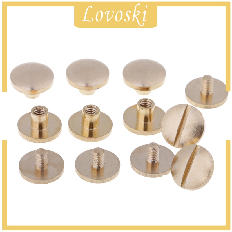 Set 6 Nút Đinh Tán Bằng Đồng Thau Cứng 4mm Làm Thắt Lưng / Túi Xách / Thắt Lưng /