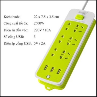 Ổ cắm điện đa năng thông minh có cổng usb, Ổ điện đa năng chống giật nhiều phích cắm