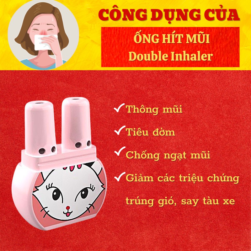 Ống Hít Thảo Dược Thông Mũi Double Inhaler Thái Lan, Ống Hít Mũi Đôi