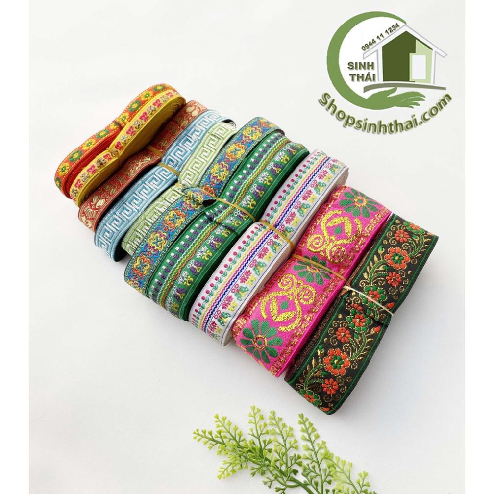 Dây thổ cẩm nhiều màu bản rộng 1cm, 2cm, 4cm - Giao màu ngẫu nhiên