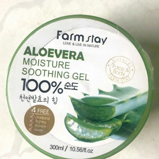 Gel Nha đam Farmstay 100% Aloe Vera Moisture Soothing Gel