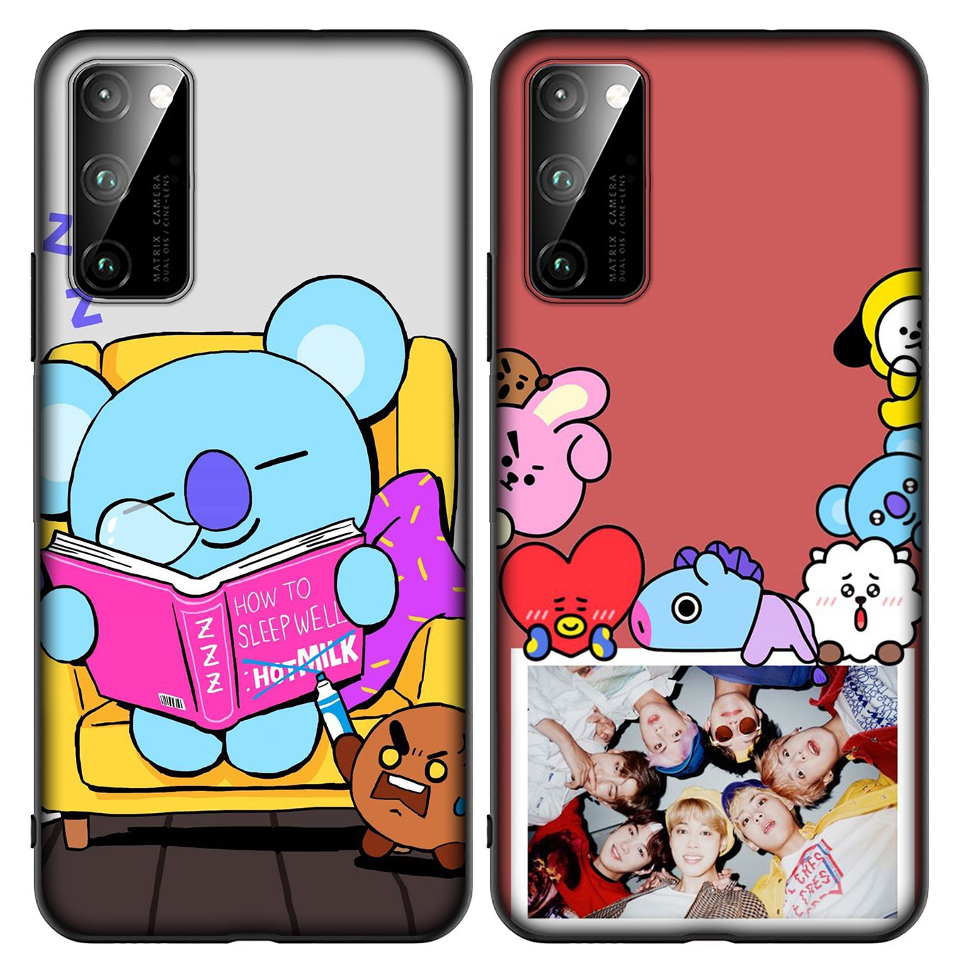 Ốp điện thoại dẻo họa tiết BTS BT21 hoạt hình cho Samsung Galaxy A9 A8 A7 A6 Plus J8 2018 + A21S A70 M20 A6+ A8+ 6Plus