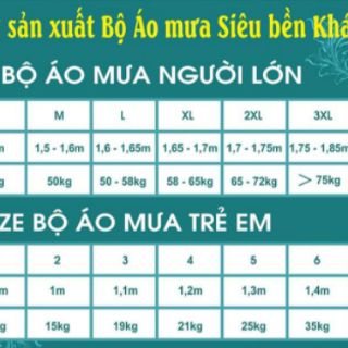 Bộ áo mưa trẻ em Khánh Chi